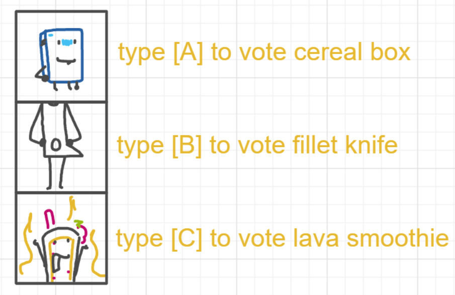 A panel from Ready Oar Knot, episode three of the Board Boards object show by Furretwalk/WalkingFurret.